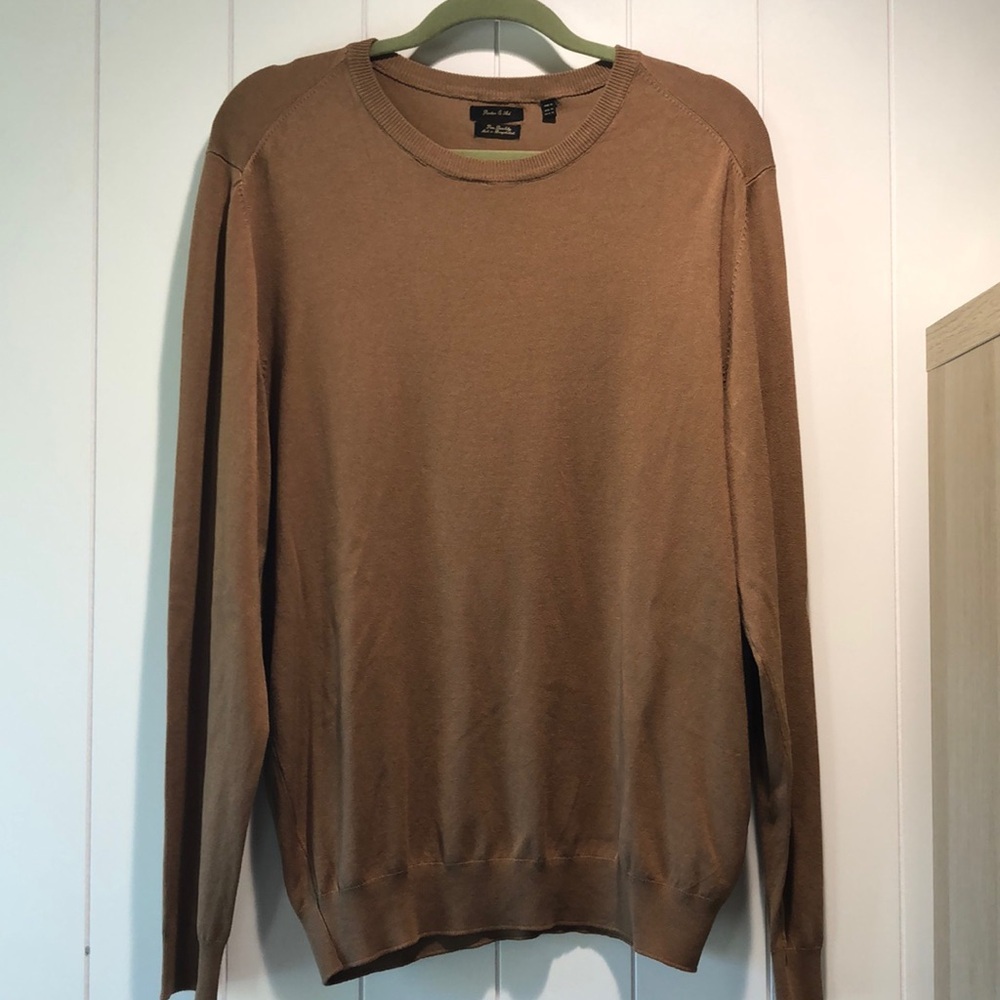 Porter & Ash men’s lightweight Crewneck super soft sweater cinnamon  brown XL